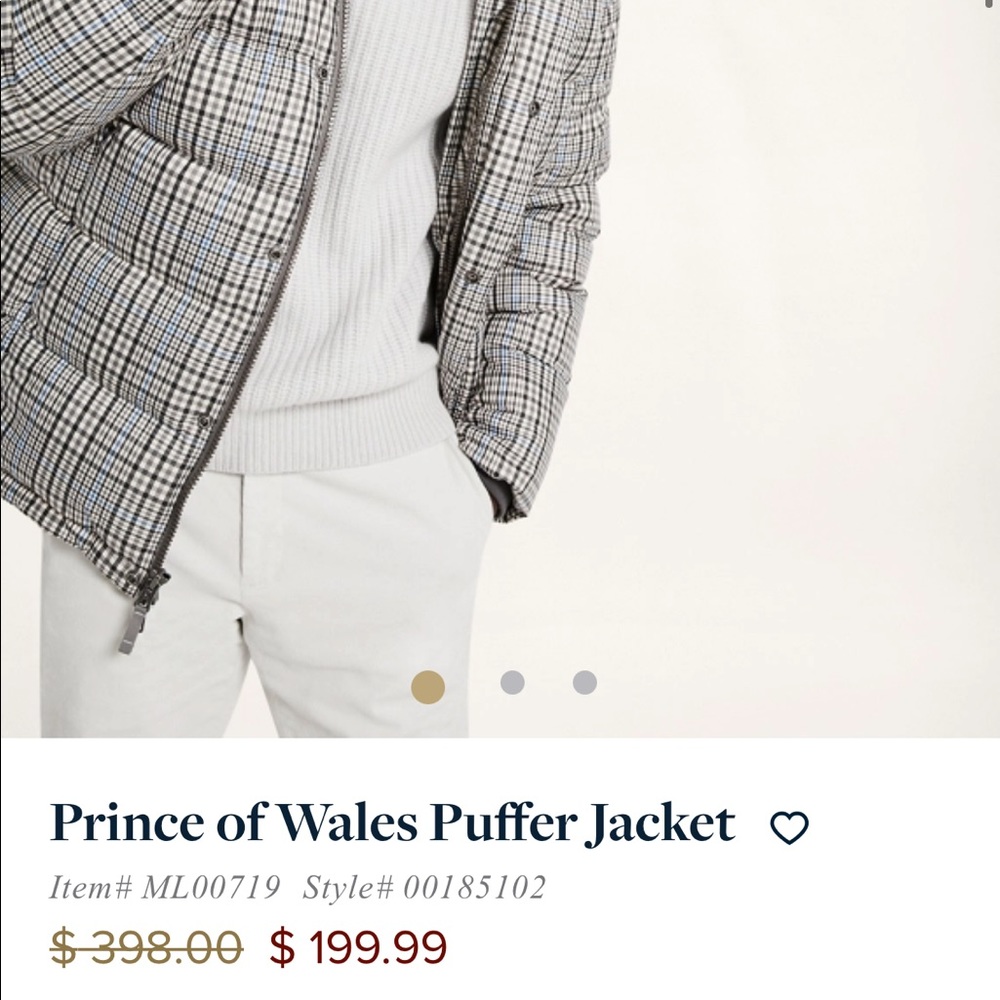 Prince of Wales Brooks Brothers Plaid Puffer Jacket Small